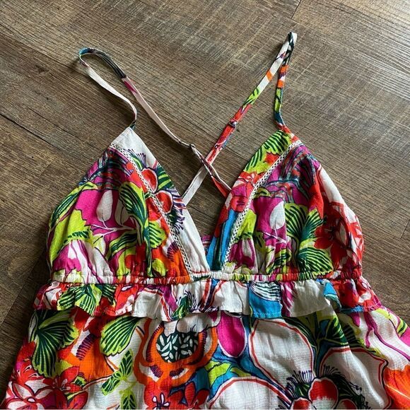 Anthropologie Dress NEW Vibrant Floral Boho Festival Stretch XS Vacation - Picture 3 of 11